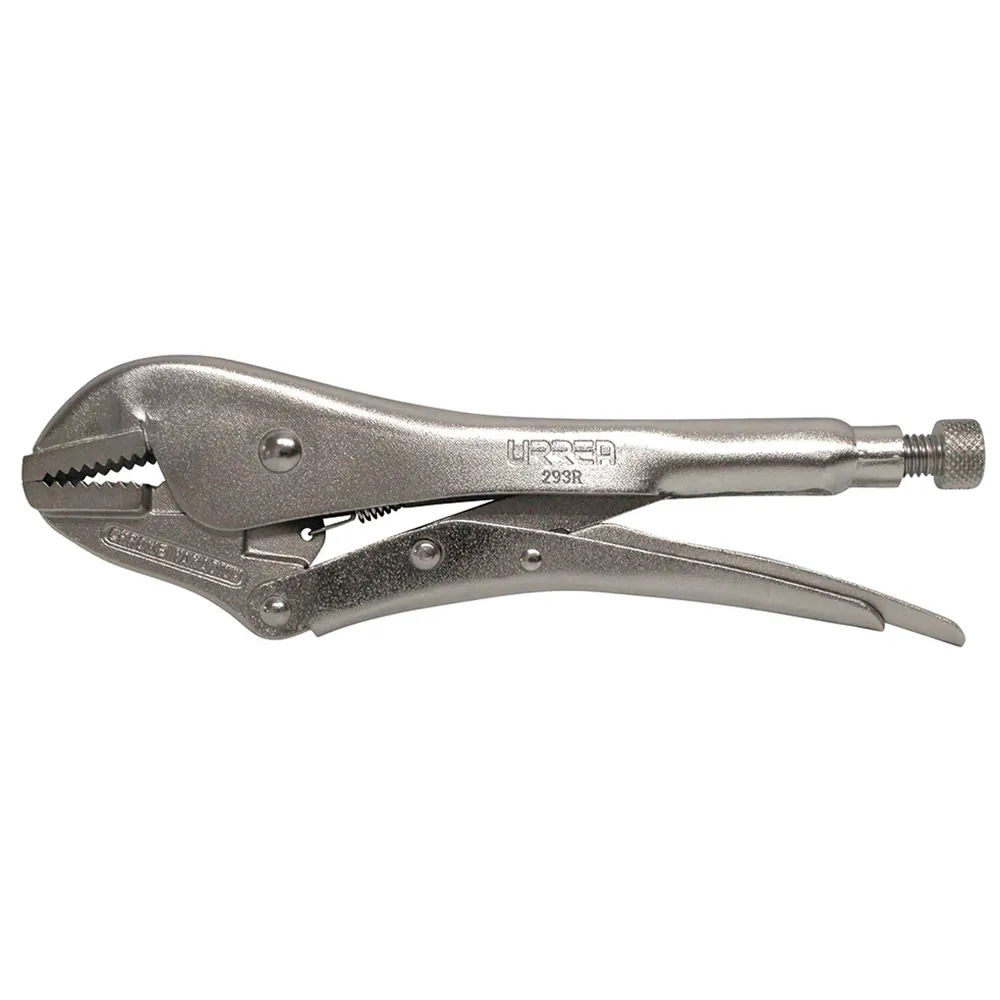 Pinza de presión cromada quijada recta de 7-1/2" Urrea
