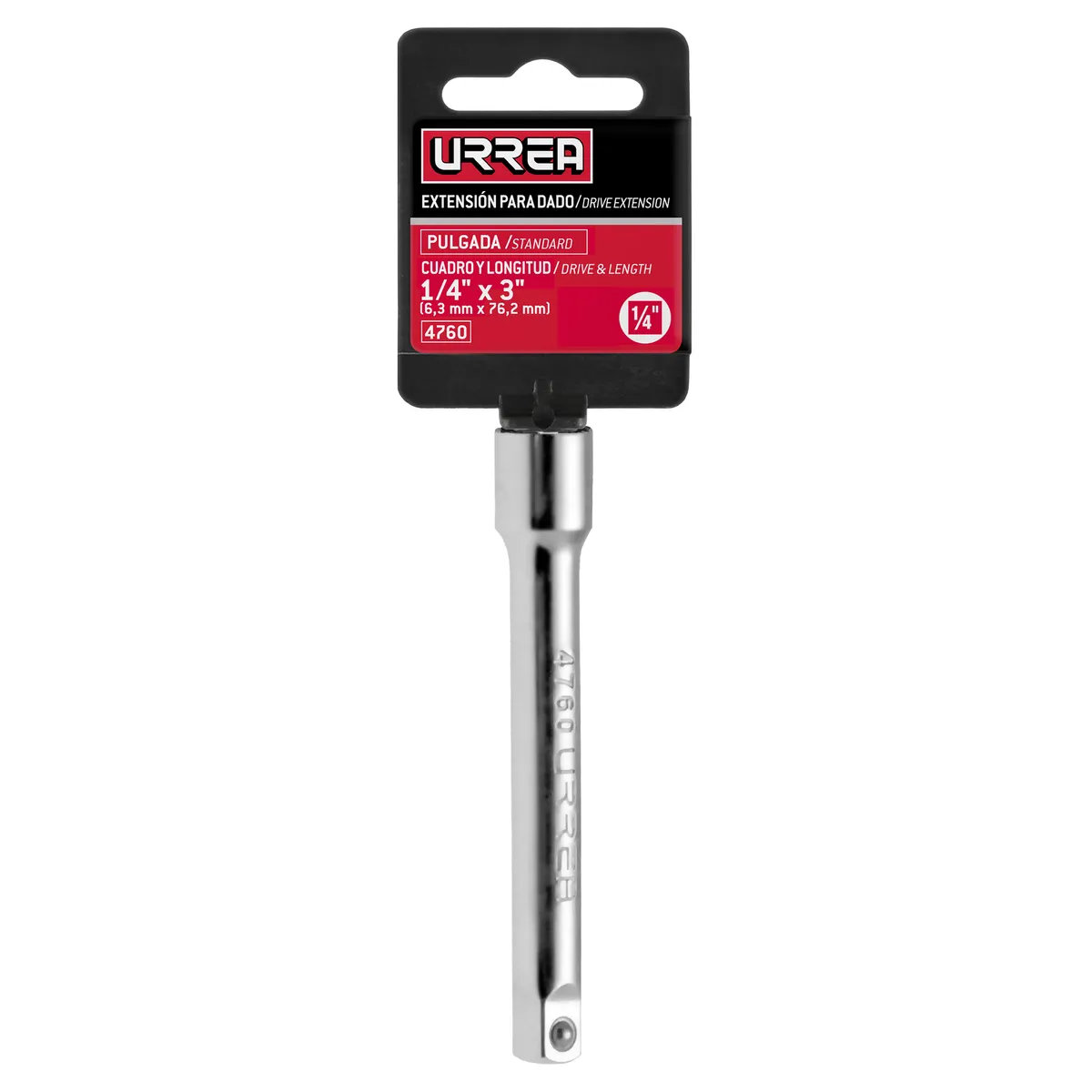 Extensión de 1/4" x 3" Urrea — Paquete de 6 piezas