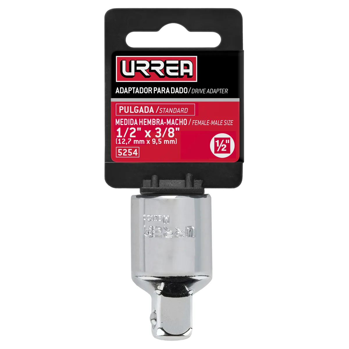 Adaptador 1/2" hembra x 3/8" macho Urrea — Paquete de 6 piezas