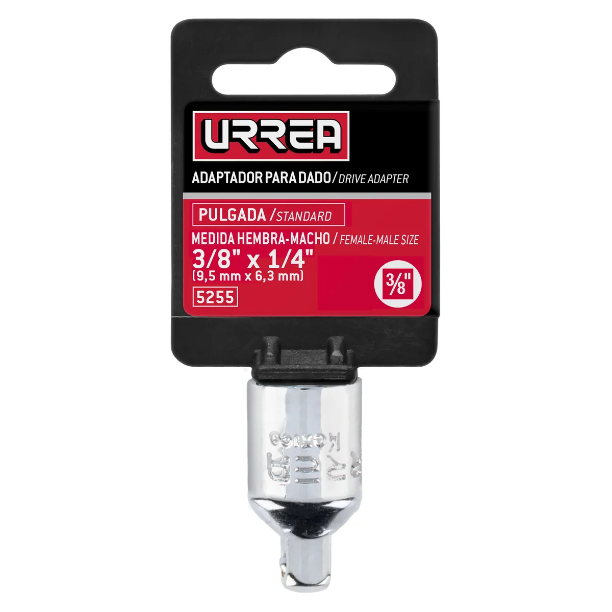 Adaptador 3/8" hembra x 1/4" macho Urrea — Paquete de 6 piezas