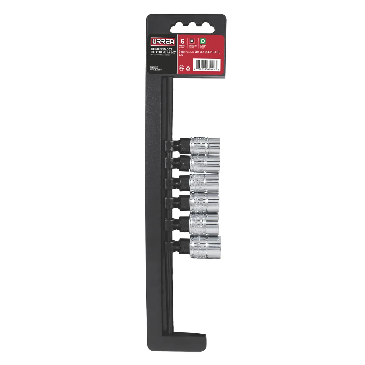Juego de 6 dados de 1/2" Torx® hembra Urrea