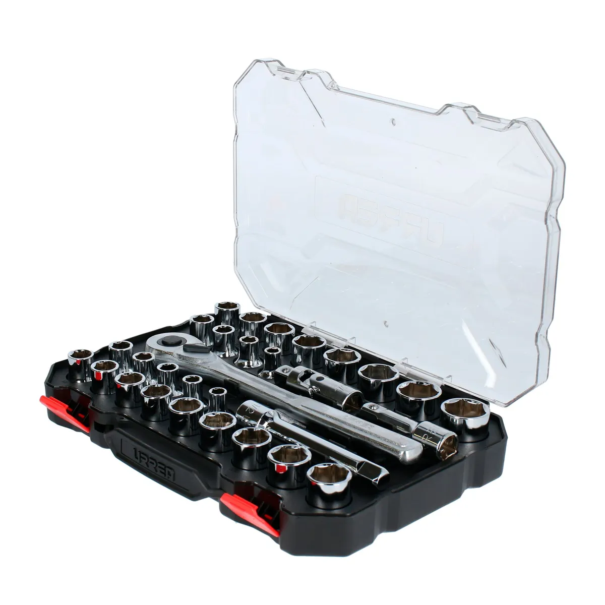 Juego dados y accesorios combinados 30pz 1/2 Caja display Urrea