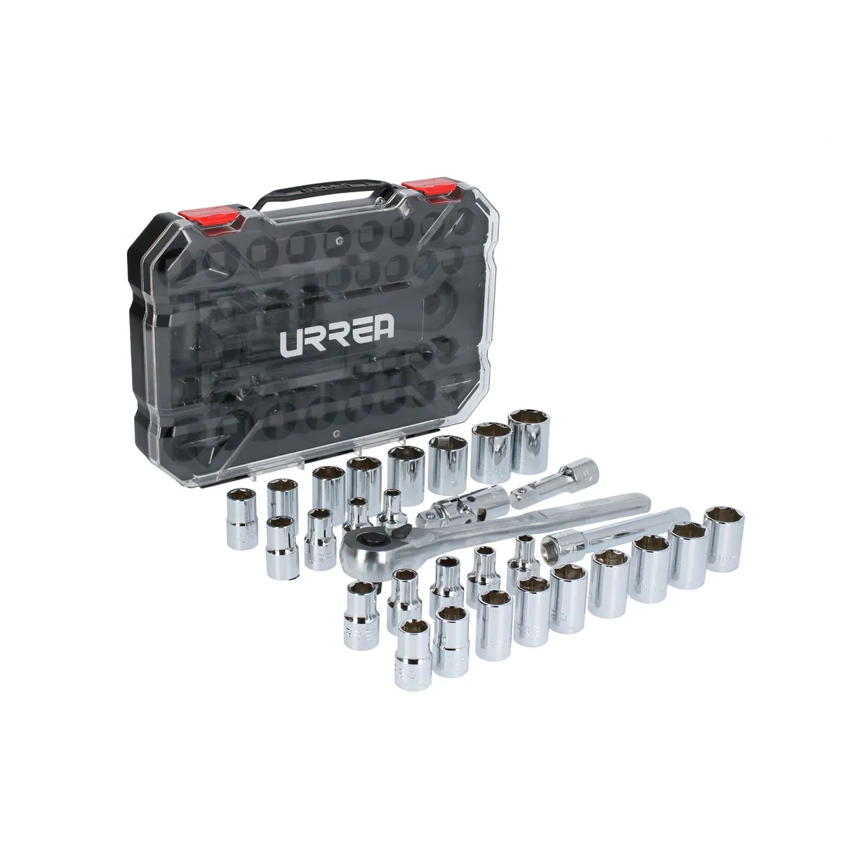 Juego dados y accesorios combinados 30pz 1/2 Caja display Urrea