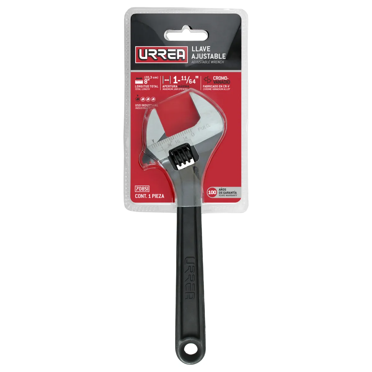 Llave perico fosfatizada 8" Urrea