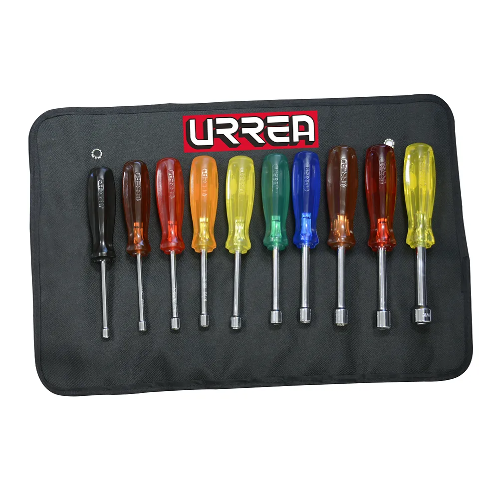 Juego de 10 desarmadores de colores de caja en pulgadas Urrea