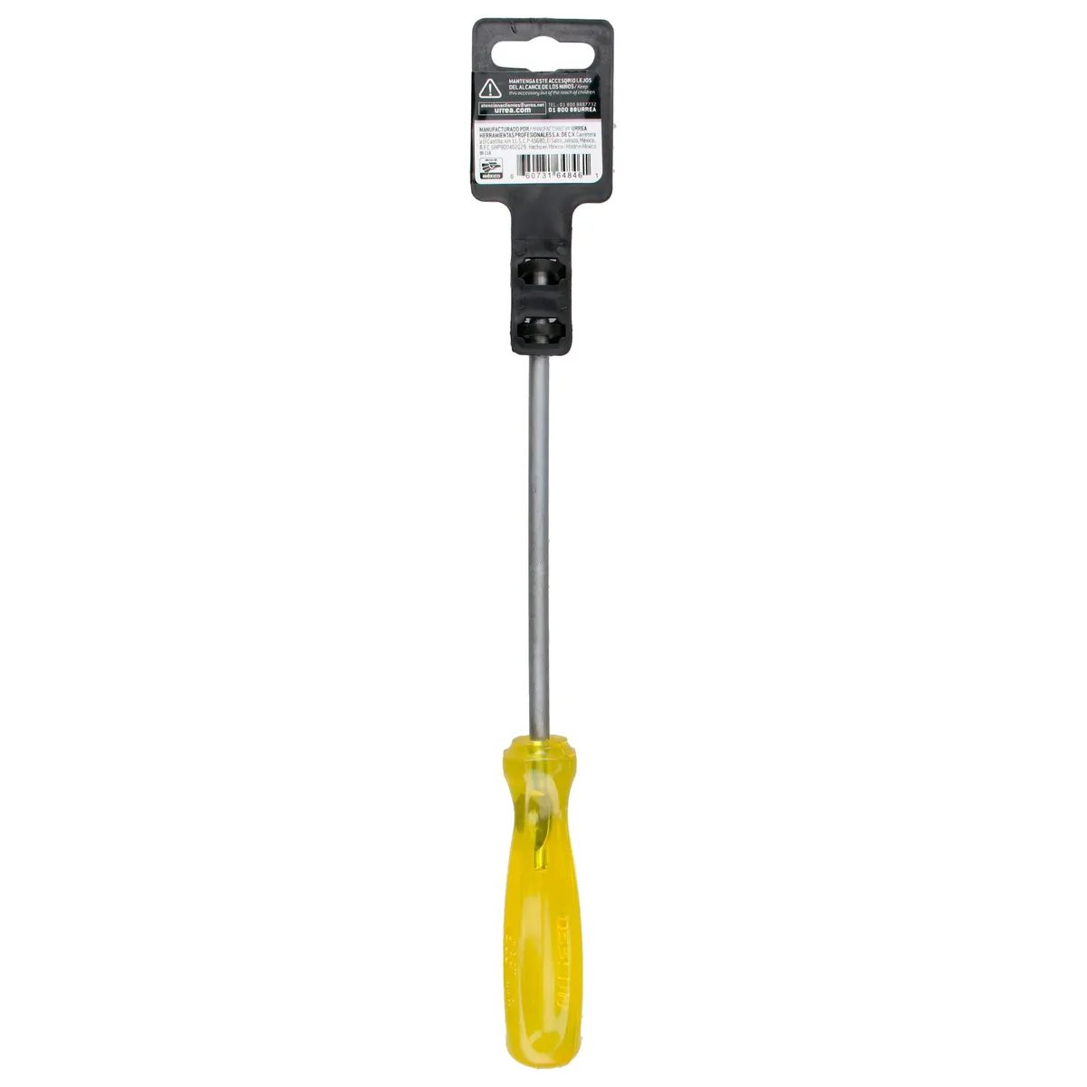 Desarmador ámbar redondo Phillips® # 2 1/4" x 6 Urrea — Paquete de 6 piezas