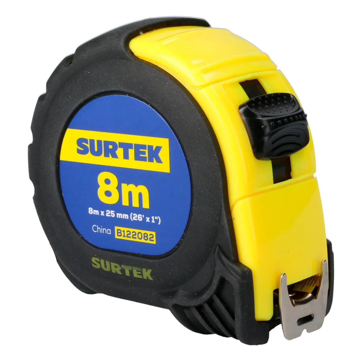 Flexómetro anti-impacto 8m x 1" Surtek — Paquete de 6 piezas