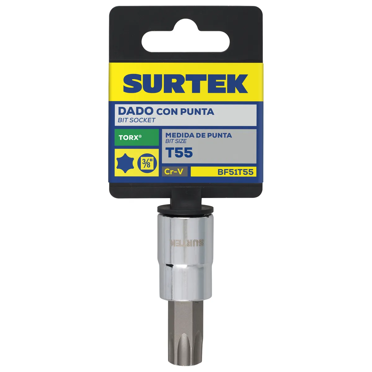 Dado 3/8" punta Torx® T55 Surtek — Paquete de 6 piezas