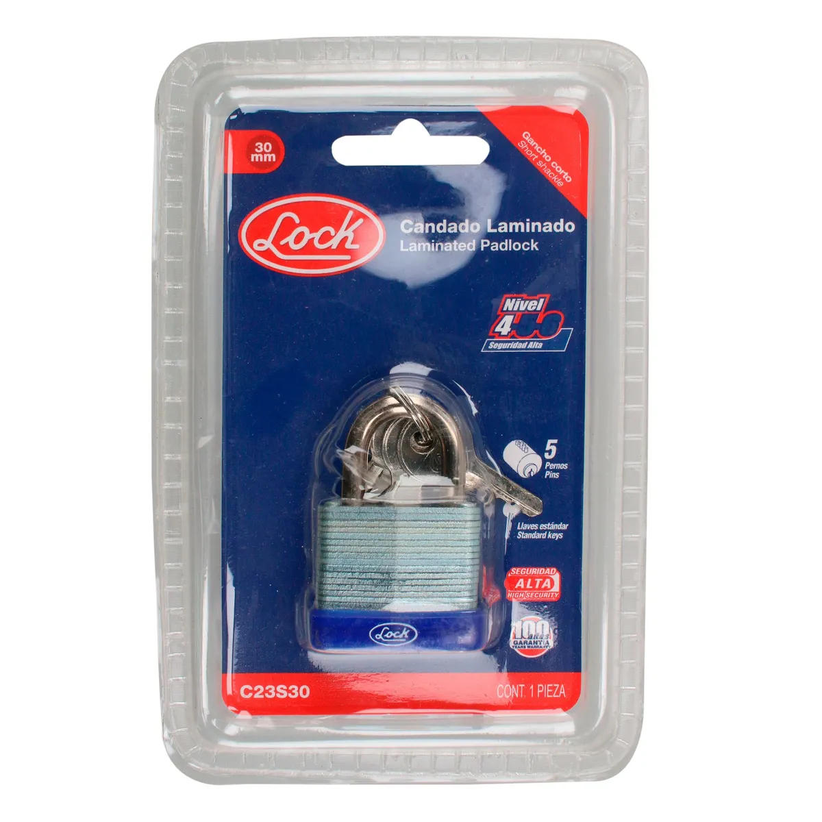 Candado laminado corto 30 mm Lock