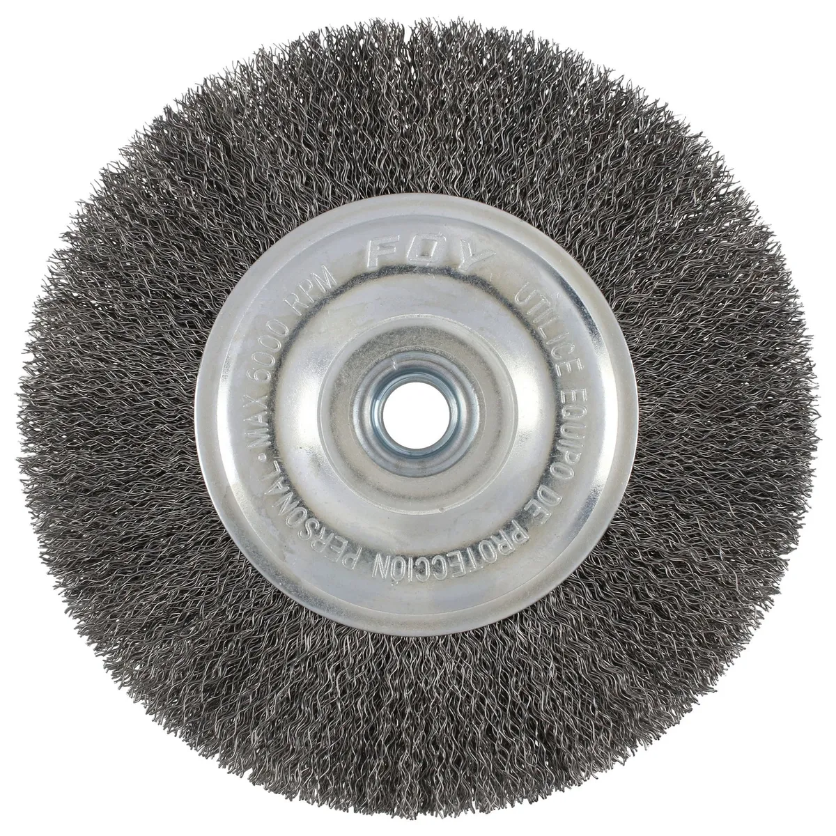 Carda circular ondulada alambr e delgado 6" x 0.30 con rosca 5/8" Foy