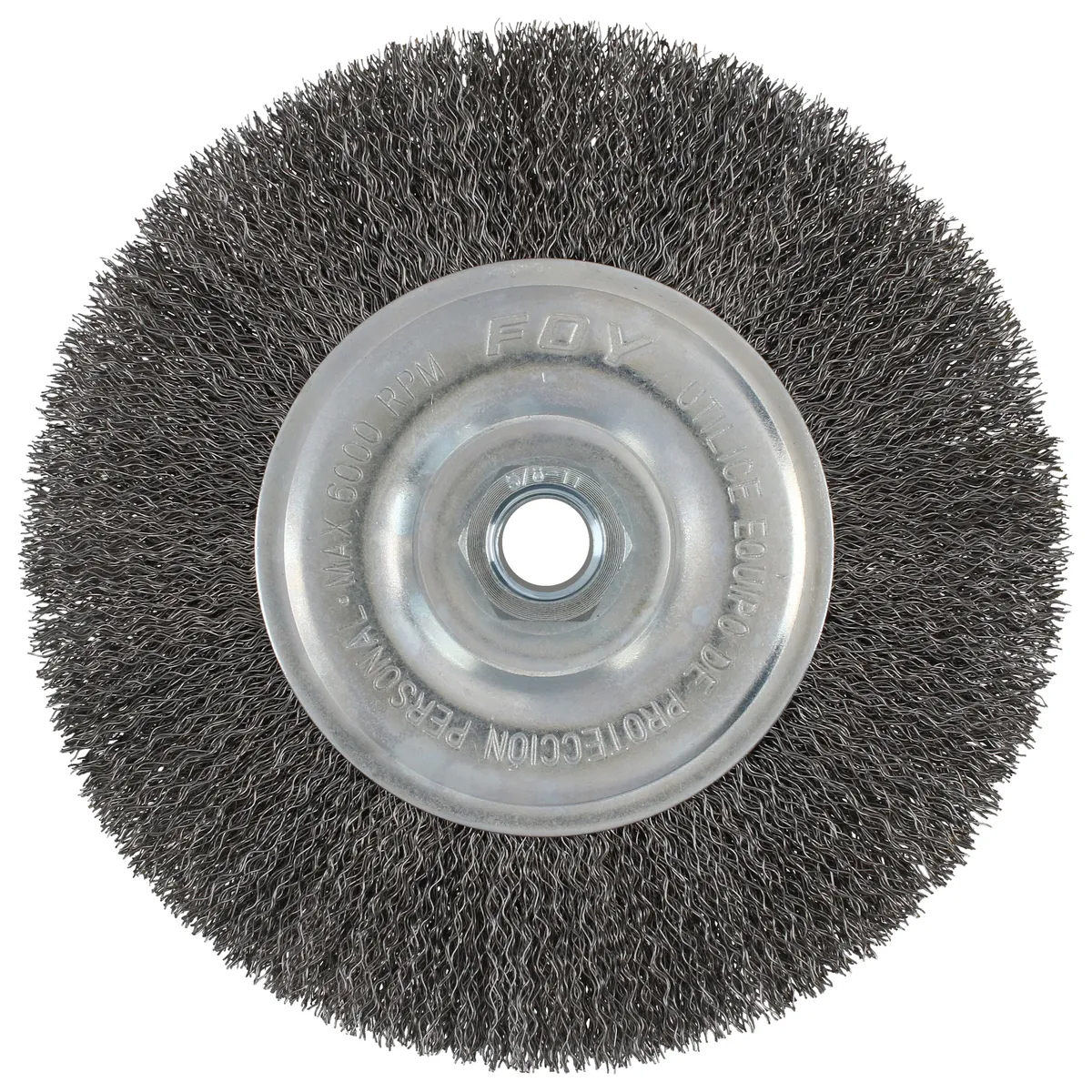 Carda circular ondulada alambr e delgado 8" x 0.30 con rosca M14 Foy