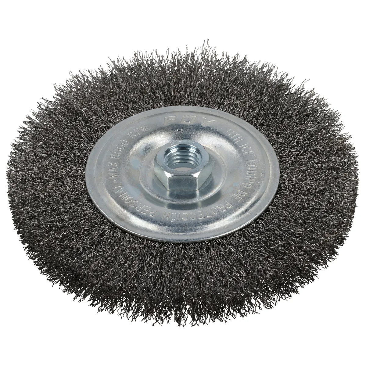 Carda circular ondulada alambr e delgado 8" x 0.30 con rosca M14 Foy