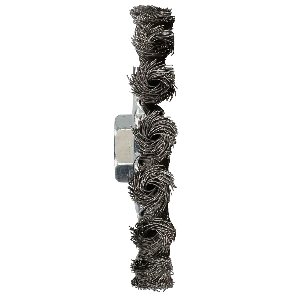 Carda circular trenzada alambr e delgado 4" x 0.35 con rosca 5/8" Foy