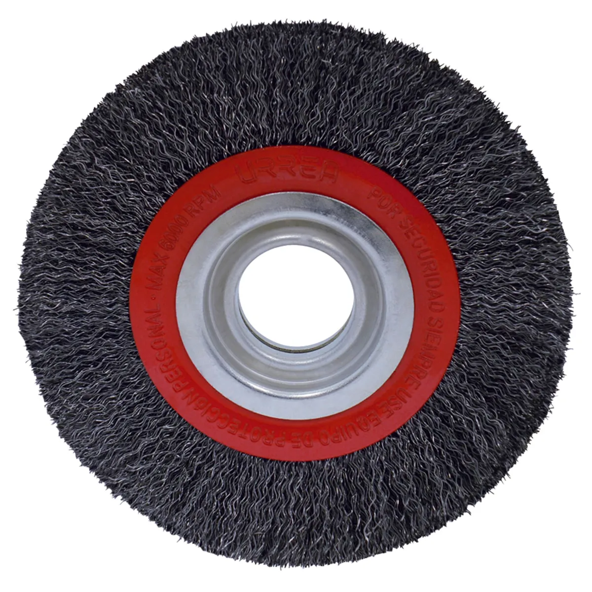 Carda circular ondulada alambr e delgado para esmeril 8" x 0. 35 mm multi eje Urrea
