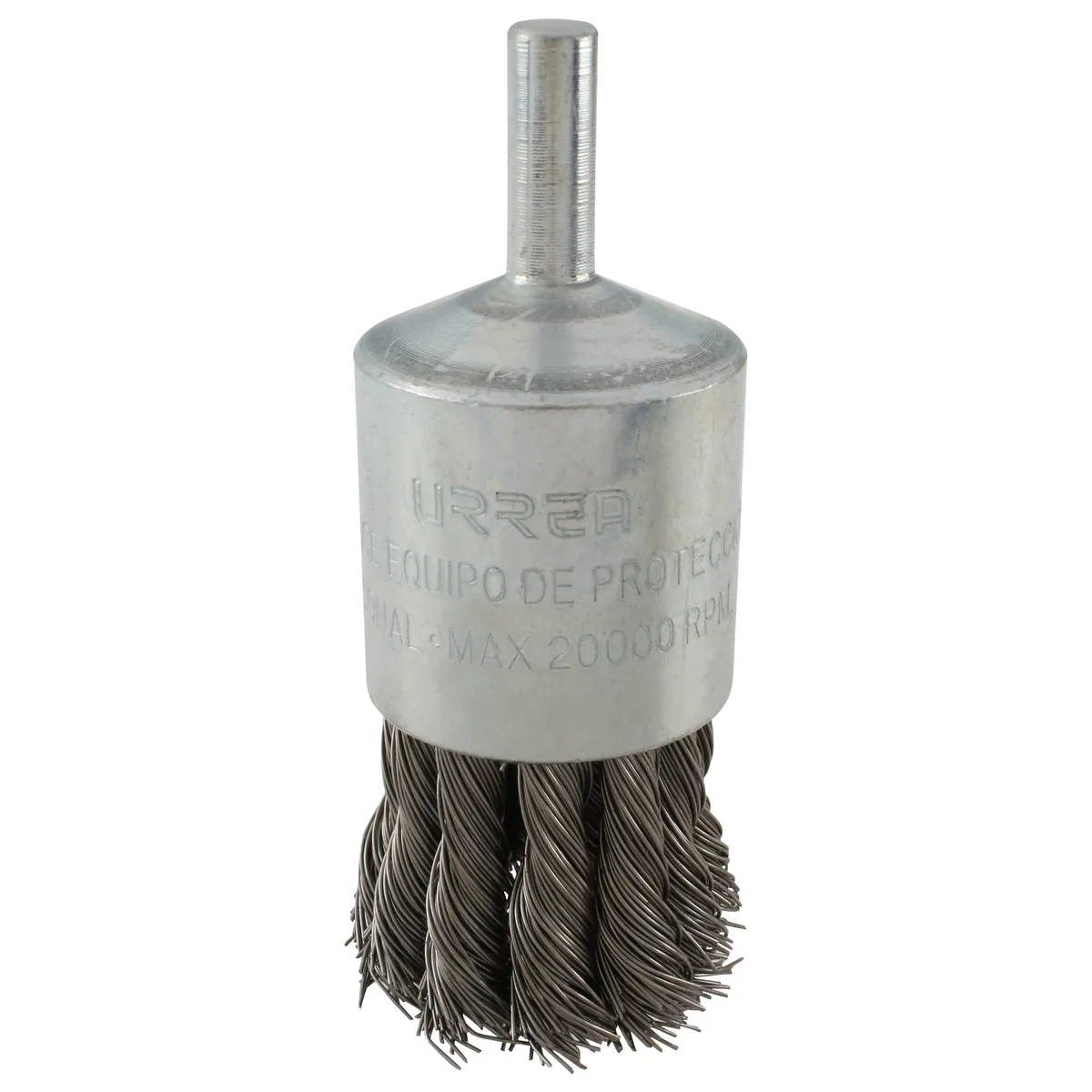 Carda copa trenzada alambre de lgado 1-1/8" x 0.35 mm con zan co 1/4" Urrea