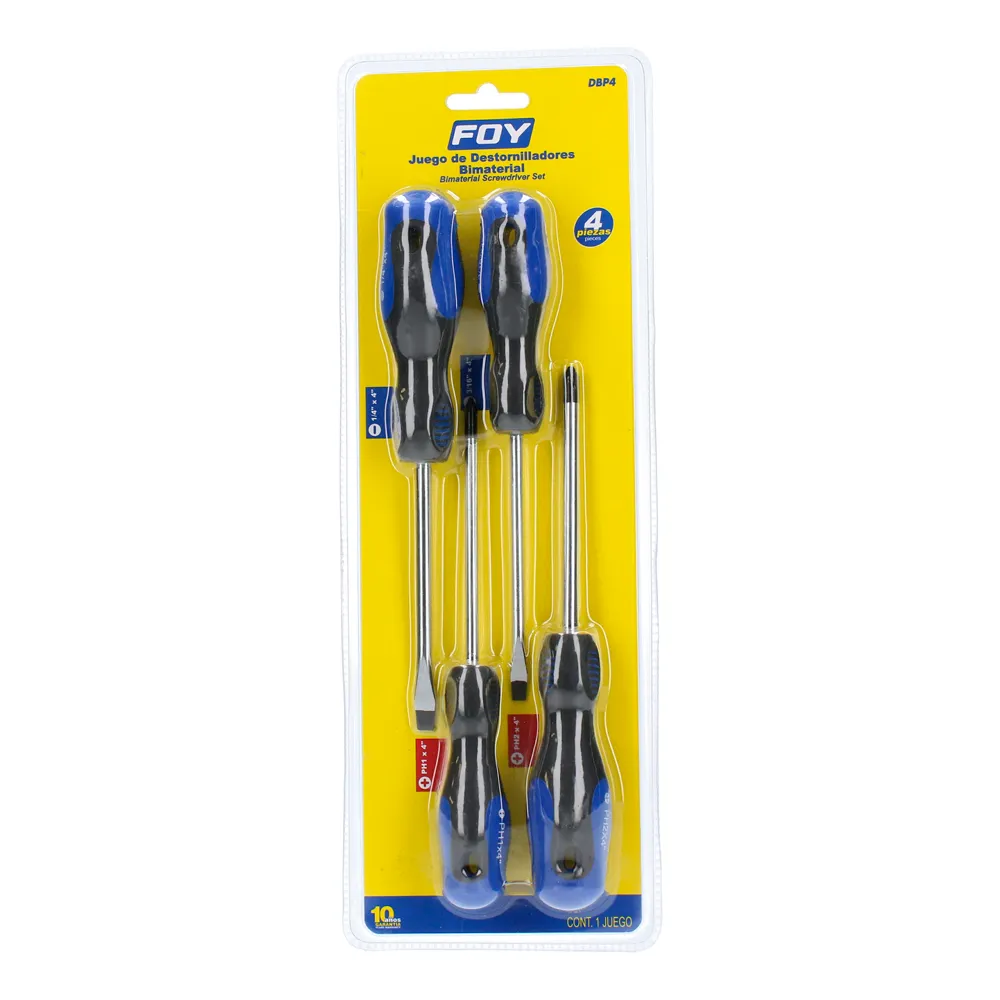 Juego de 4 desarmadores bimaterial Foy