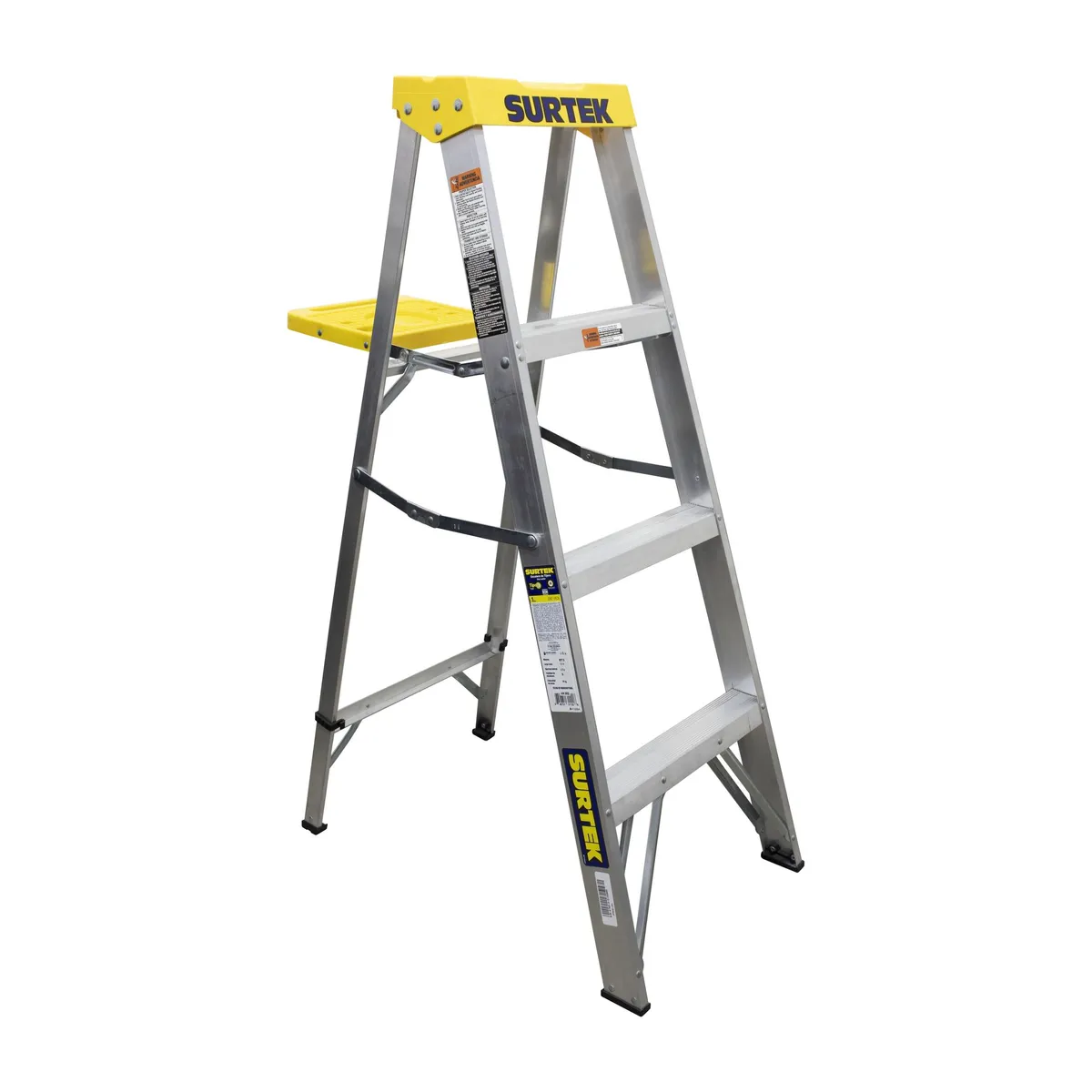 Surtek Escalera de aluminio tipo tijera, 3 peldaños, 1.21mt