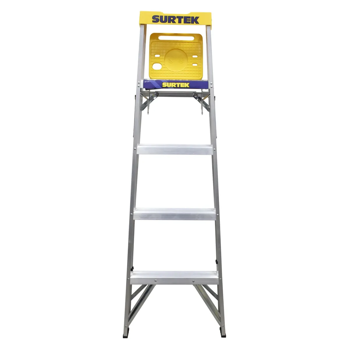 Surtek Escalera de aluminio tipo tijera, 4 peldaños, 1.54mt