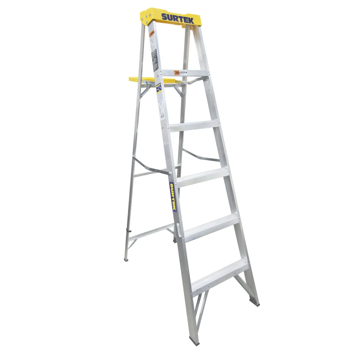 Surtek Escalera de aluminio tipo tijera, 5 peldaños, 1.83mt