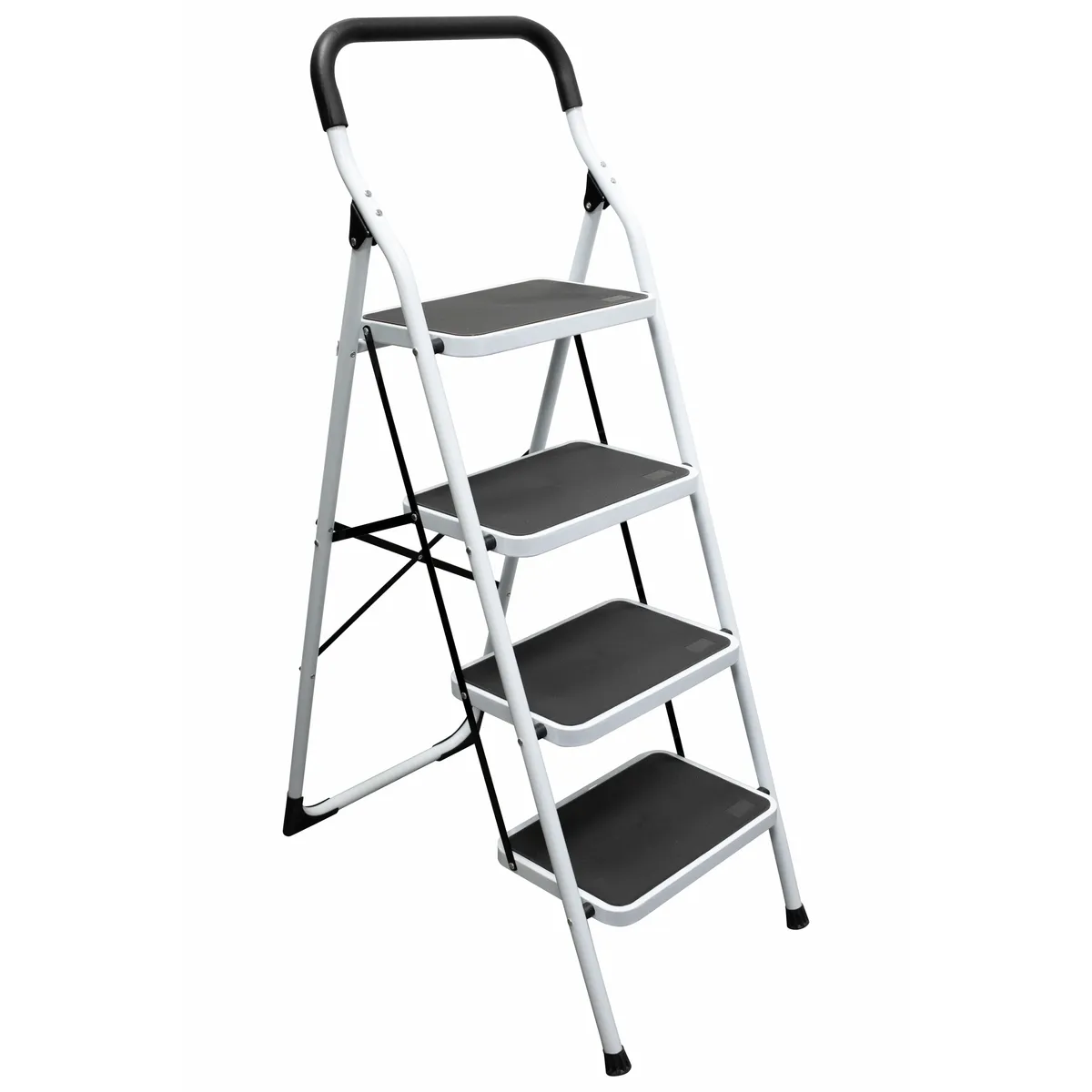 Escalera tubular plegable taburete acero 4 escalones Surtek