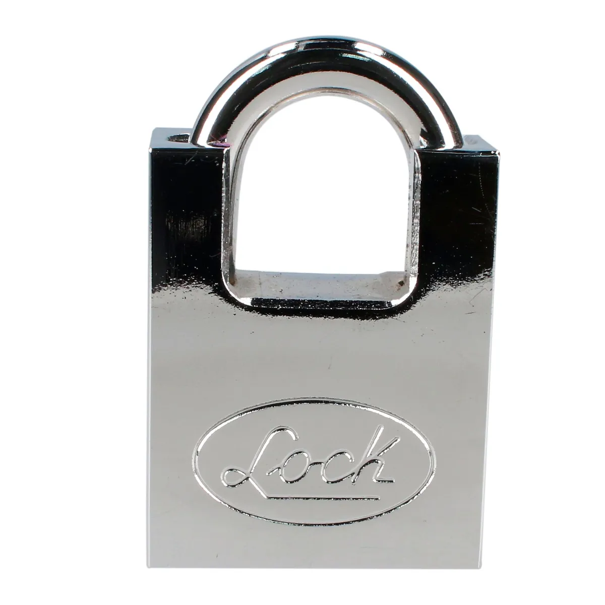 Candado acero antipalanca, llave discos, cromo satinado Lock