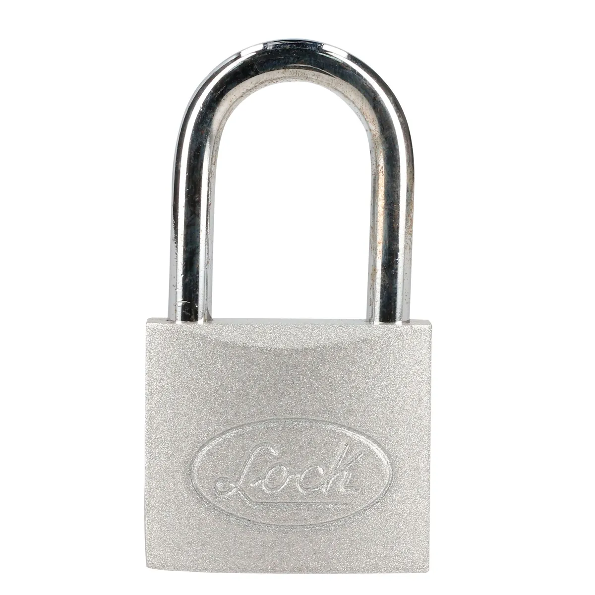 Candado acero largo llave estándar 2pzs cromo satinado Lock
