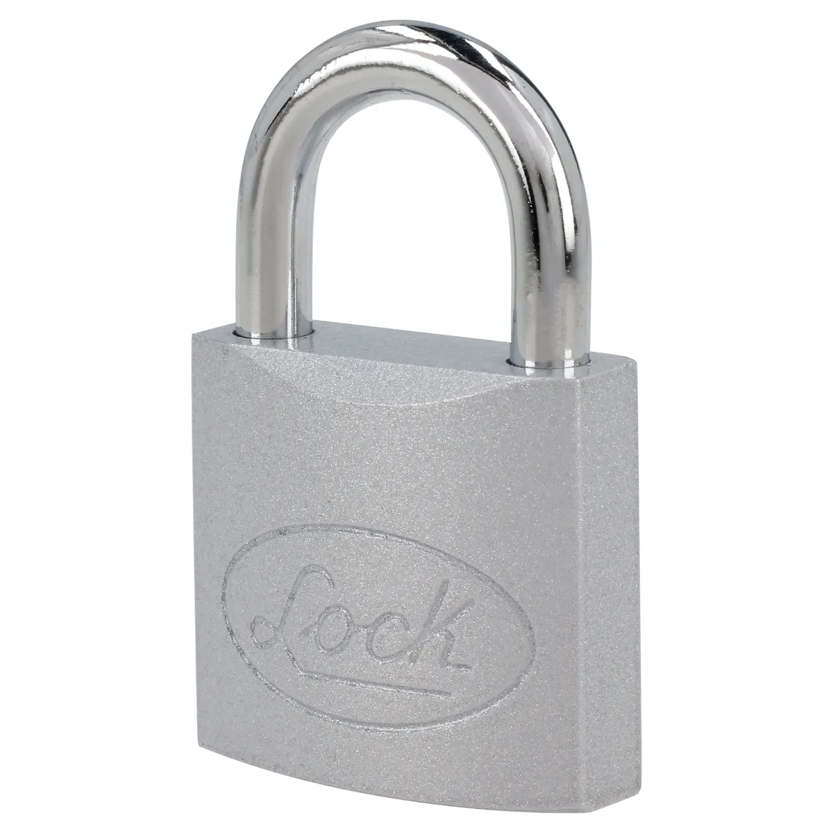 Candado acero corto llave estándar 2 piezas cromo satinado Lock