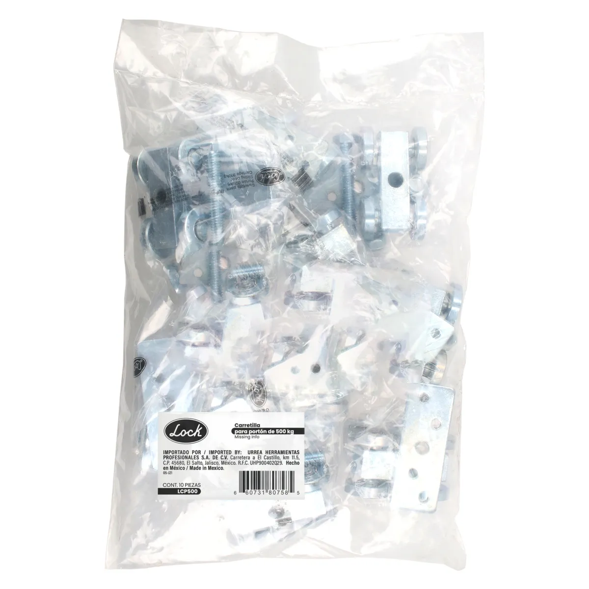 Carretilla para portón 500kg Lock — Paquete de 10 piezas